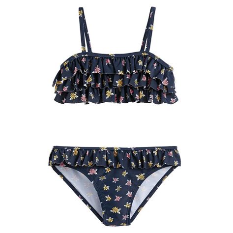 Bikini Delig Met Bloemenprint Bedrukt Marine La Redoute Collections