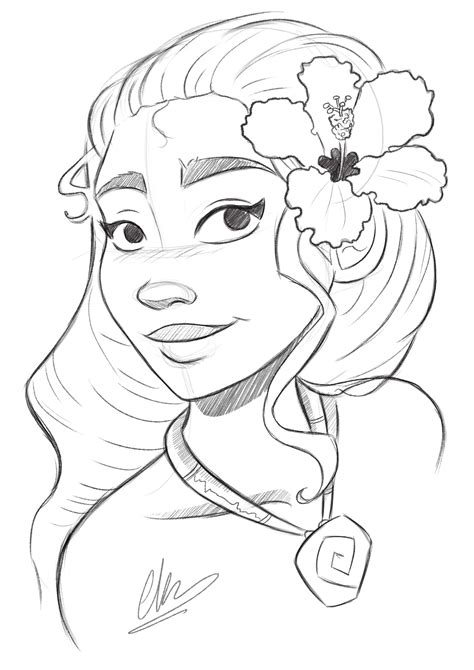 Easy Moana Sketch / Disney Drawings Easy | Free download on ClipArtMag ...