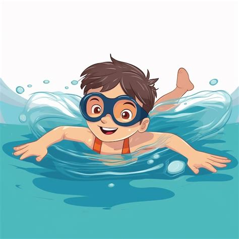 Premium Photo | Cartoon illustration kids swimming