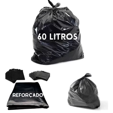 Saco De Lixo 60 Litros Reforçado E Resistente 100 Unidades