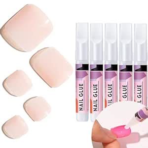 Amazon GLAMERMAID Press On Toe Nails Nude Pink Toenails Gel Glue On Nails And 5 Pcs Nail