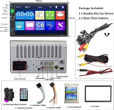 Radio de coche estéreo de doble DIN Bluetooth para coche reproductor