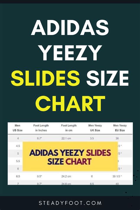 yeezy slide size chart women's