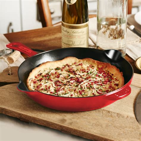 Staub Cast Iron Deep Traditional Skillet 11 Cherry Red Cutlery And