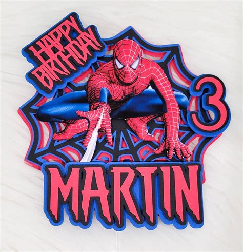 Spider Man Inspired Cake Topper Etsy