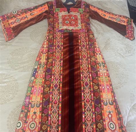 Palestinian Wedding Dress Traditional Costume Embroidery Women Dress ...