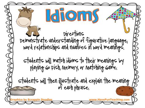 Idioms Figurative Language Activity by Teach Simple