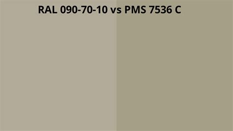 RAL 090 70 10 Vs PMS 7536 C RAL Colour Chart UK