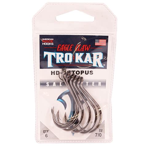 Eagle Claw Heavy Wire Octopus Hook Trokar Heavy Wire Octopus Down Point