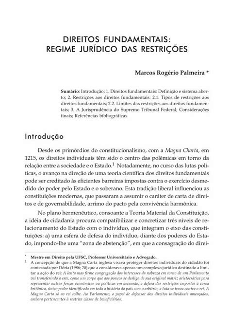 Pdf Direitos Fundamentais Regime Jur Dico Das Dokumen Tips