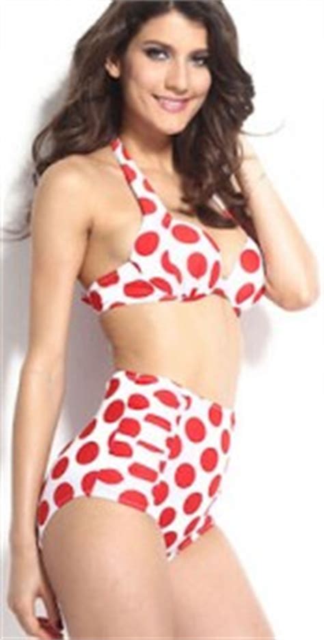 Red Polka Dots High Waist Bikini