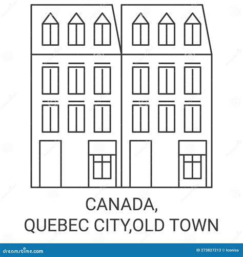 Canada, Quebec City,Old Town Travel Landmark Vector Illustration Stock