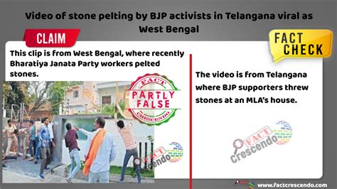 Video Of Stone Pelting By Bjp Activists In Telangana Viral As West