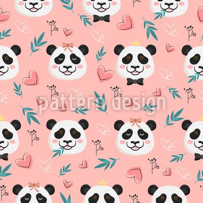 Funny Baby Pandas Seamless Vector Pattern Design