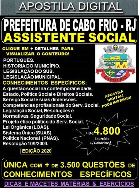 Apostila Prefeitura De CABO FRIO RJ ASSISTENTE SOCIAL Teoria 4