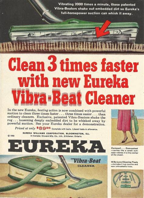 Collectibles Advertisements Vintage 1940s Eureka Vacuum Cleaner Ad Art