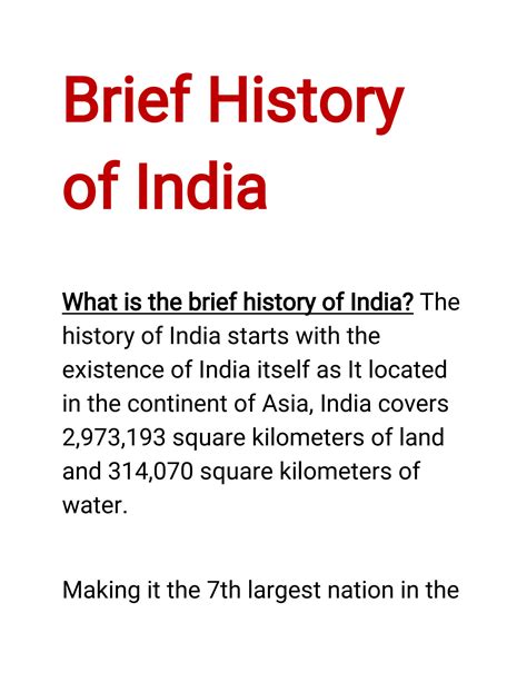 SOLUTION: Brief history of india - Studypool
