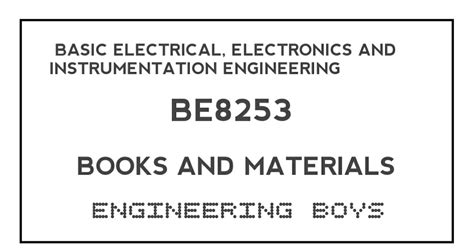 Be Basic Electrical Electronics And Instrumentation Engineering