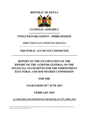 Fillable Online Republic Of Kenya National Assembly Twelfth Parliament