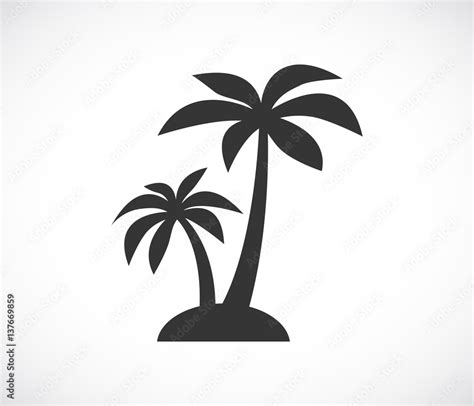 Palm Tree Island Icon Stock Vector Adobe Stock