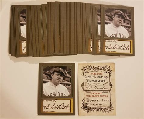 BABE RUTH Photography Studio Facsimile Autograph Custom ACEO Cards Etsy