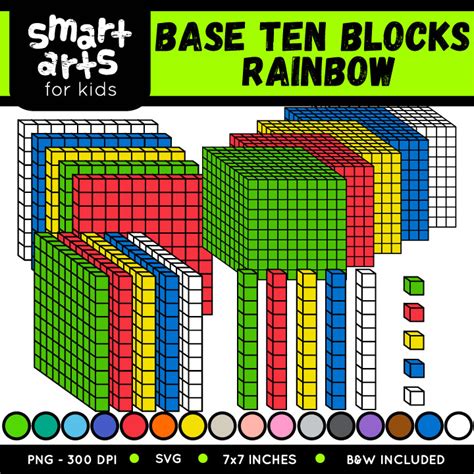 Base 10 Blocks ClipArt - Math Counting Cubes - Tens - Thousands ...