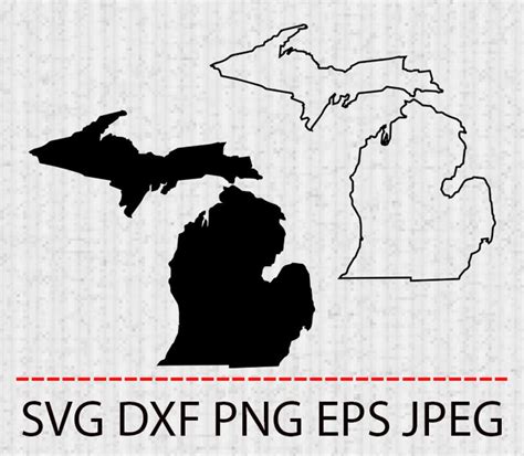 SVG Michigan state outline MAP Vector Layered Cut File | Etsy