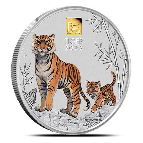 Kilo Silver Australian Lunar Tiger Coins Gold Privy Silver