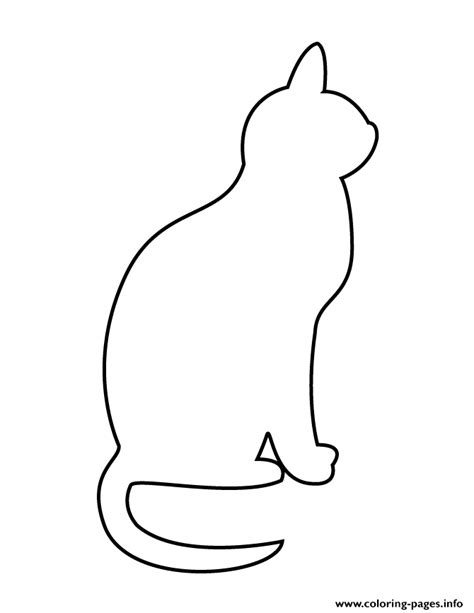 Simple Cat Stencil Coloring Page Printable