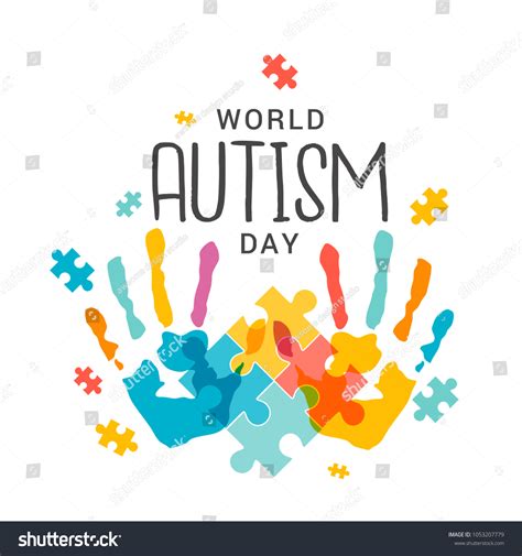 Illustrationbanner Poster World Autism Awareness Day Stock Vector