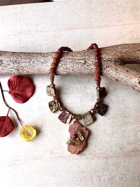 Jasper Necklace Natural Gemstones Necklace Boho Chic Etsy Uk