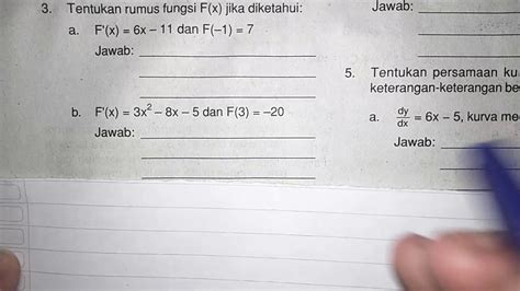 Integral Kelas Tentukan Rumus Fungsi F X Jika Diketahui Youtube