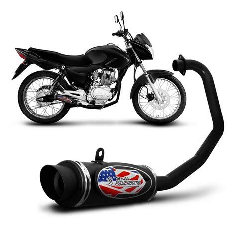 Escapamento Moto Cg Titan Ex Esportivo Preto Shutt Parcelamento