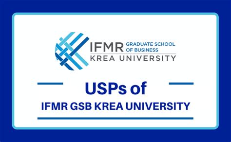 usps  ifmr gsb krea university