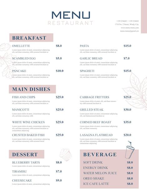 Premium Vector A Restaurants Food Menu Design