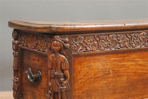 A Rare Spanish Colonial Carved Coffer