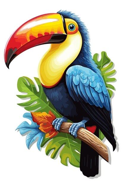 Illustration De Loiseau Toucan Forêt Tropicale Beau Personnage Toucan