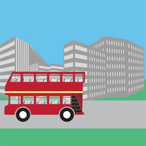 Premium Vector | Red london double decker bus, side view, flat design.