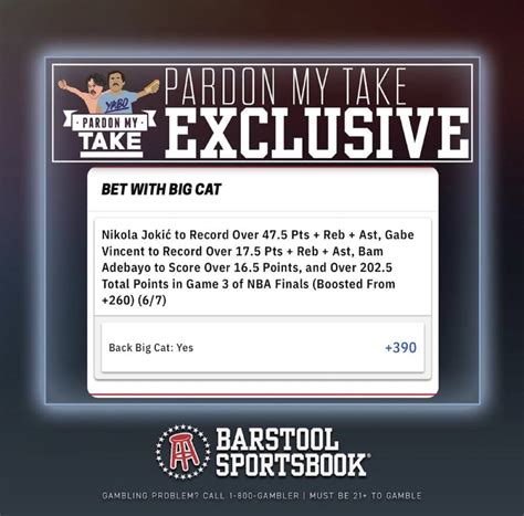 Barstool Sports on Twitter BET WITH BIG CAT Nikola Jokić o47 5