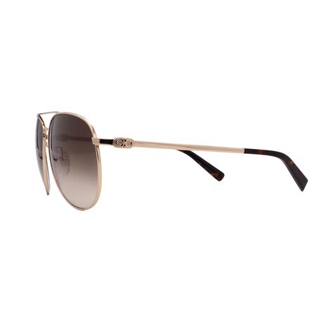 Ferragamo Mens Sf157s 717 Aviator Sunglasses Gold Brown Gradient