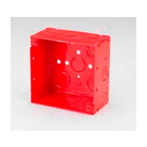 Steel Red Fire Alarm 2-1/8" Deep Drawn 4" Square Box - NSI Industries