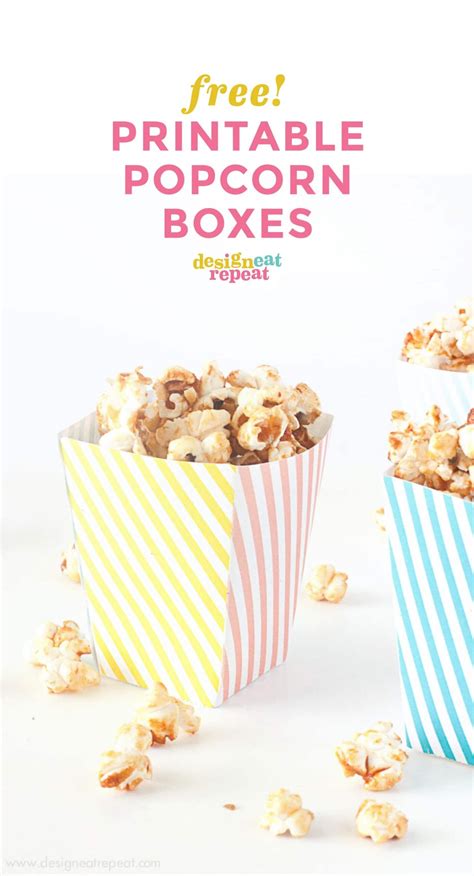 Free Printable Popcorn Box Template Design Eat Repeat Free Printable