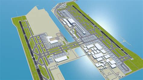 3D model Kansai International Airport 10km VR / AR / low-poly | CGTrader