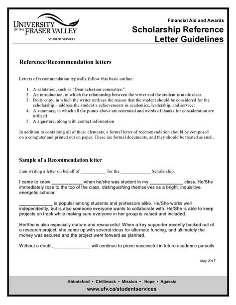 Recommendation Letter For Scholarship Samples Templatearchive