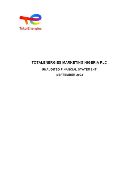 TotalEnergies Marketing Nigeria Plc TOTAL Ng Q32022 Interim Report