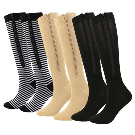 Zipper Compression Socks Women Men High Elasticity Nylon Closed Toe