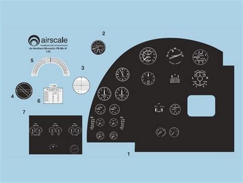 Airscale 1 24 DH Mosquito FB Mk IV Full Panel Decals