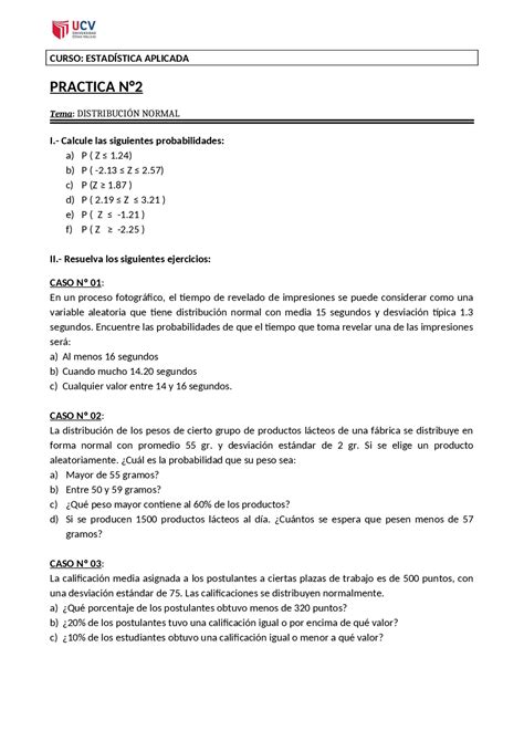 Ejercicios De Estadistica Ejercicios De Estadística Docsity