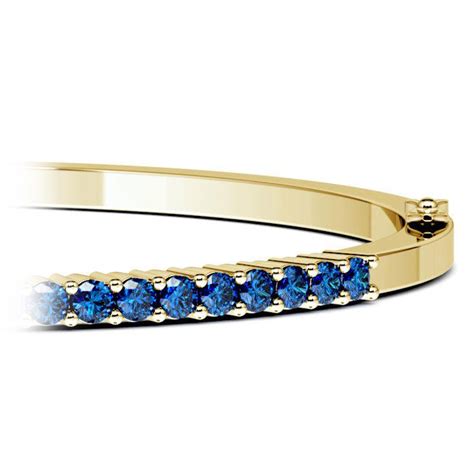 Sapphire Bangle Bracelet in Yellow Gold