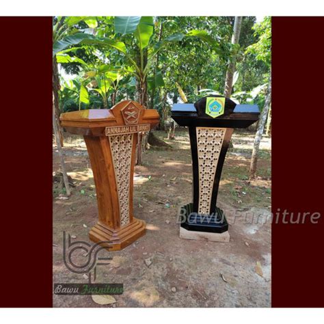 Jual Mimbar Pidato Kayu Jati Minimalis READY STOCK Model Podium